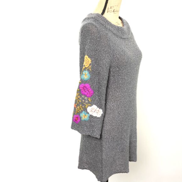 Soft Surroundings Carolina Embroidered Sweater 3/4 bell sleeve size S - Picture 2 of 12